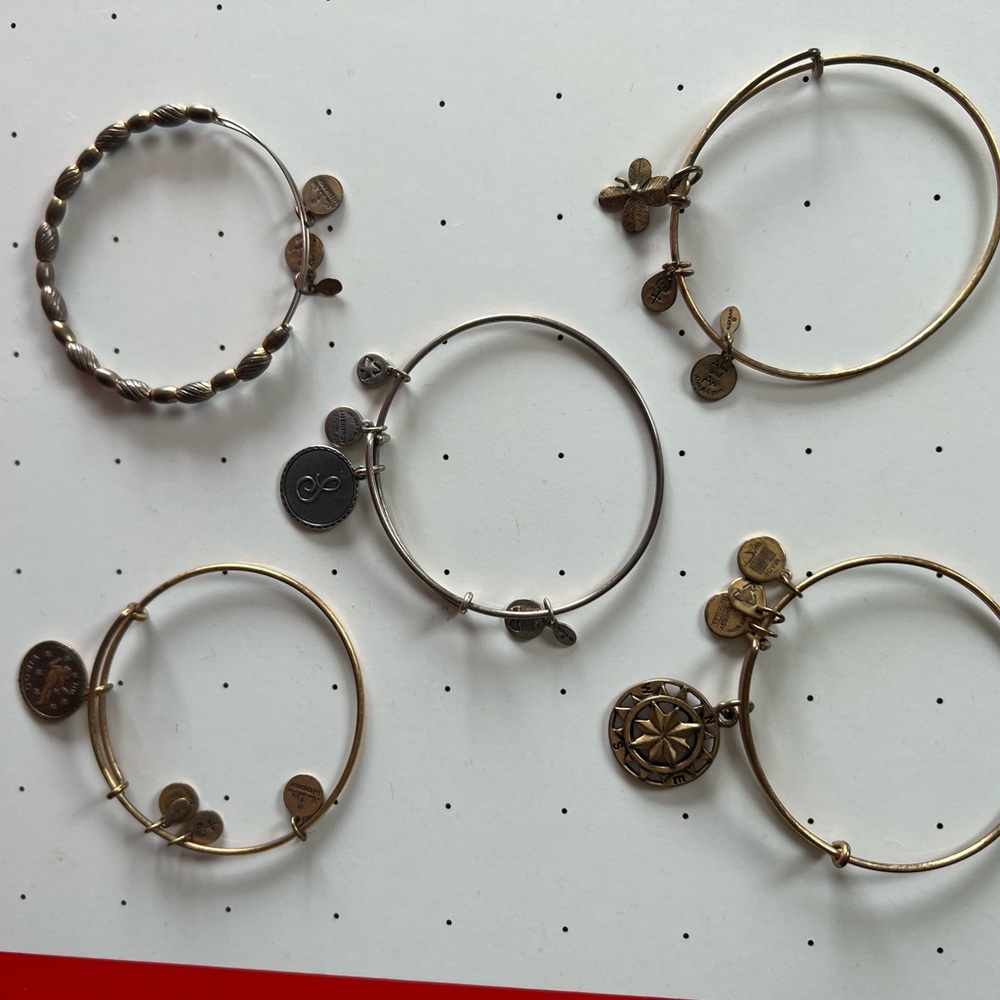 Alex and Ani set of 5 bracelets